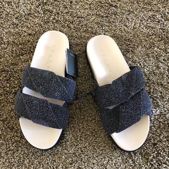 NWT Zara shiny slides - Picture 3 of 5